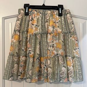 Altar’d State Floral Mini Skirt Sage Green, Gold, Pink, Paisley 🌿🌸🌼